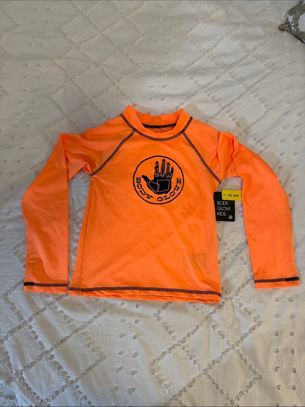 Body Glove Kids Neon Orange Long-Sleeve Rashguard with Black Logo